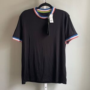 NWT Society Of Threads Black Short Sleeve Blouse